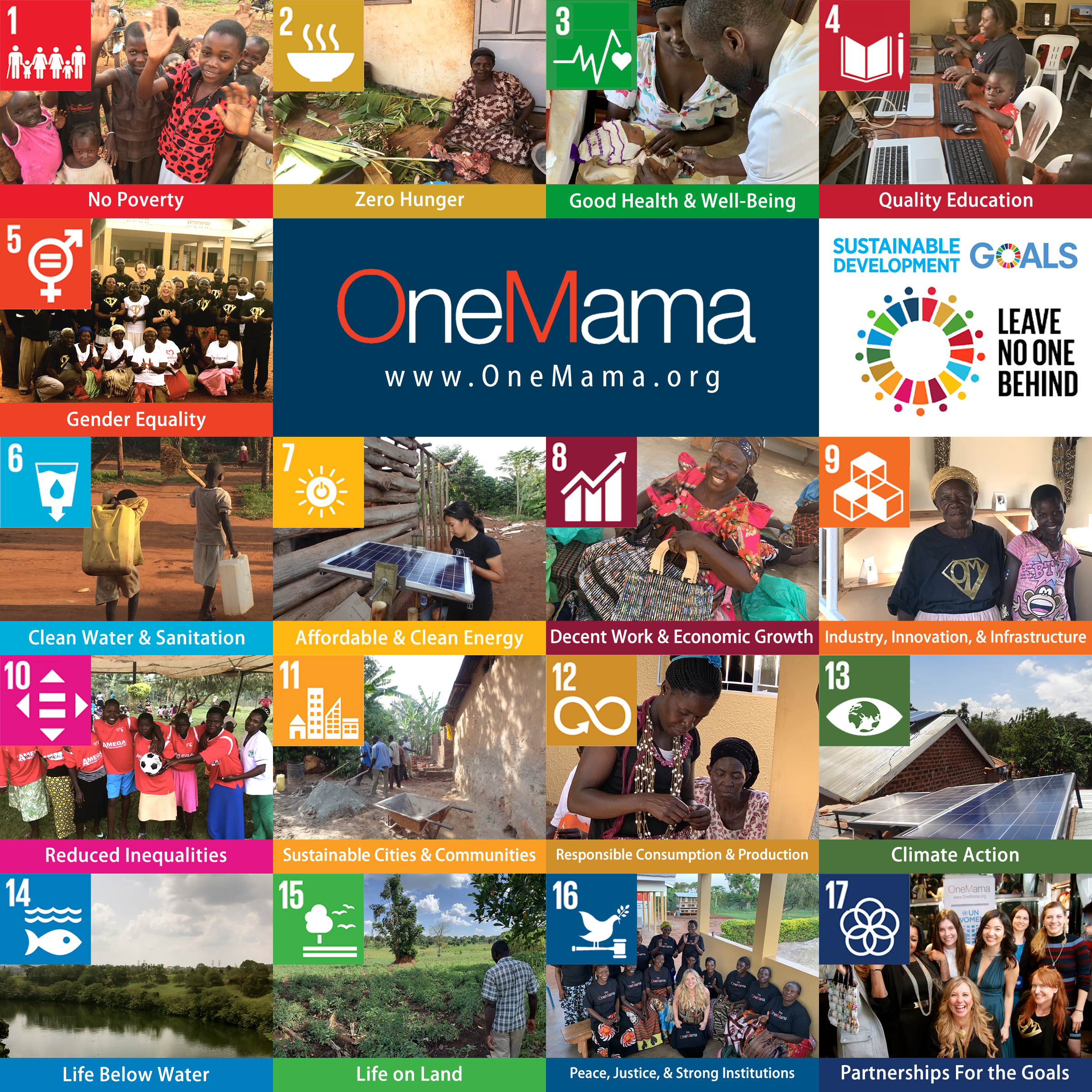 OneMama leads the way with the following Sustainable Development Goals